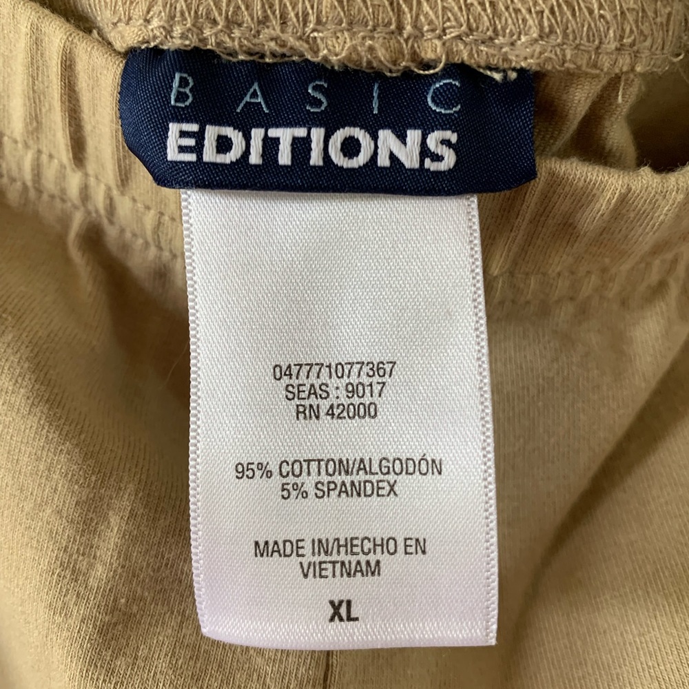 NWT Basic Editions Tan Ladies Capri XL